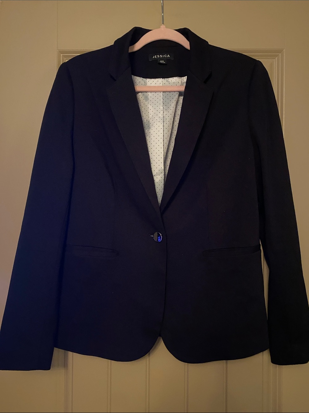 Jessica Black Single-Button Tailored Blazer Size Medium